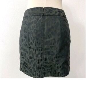 GAP Women's Pleated Animal Print Mini Skirt Black Olive Green Pockets Sz 0